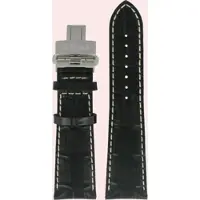 Certina - Leder Ds Podium Gent Square Chrono Lederband Schwarz 24/20mm C600016192 - alligator-prägung,kalb,schwarz