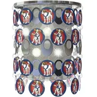 Esto Lampenschirm Kinderleuchte Pendellampe Hunde Kinderzimmerlampe Schirm Hund, Chrom Kristalle, DxH 23x33 cm
