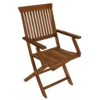 Meingartenversand.de Holz Klappsessel La Palma - 51 x 56 x 92 cm (B x T x H) - 4er-Set aus geöltem Akazienholz (FSC-zertifiziert) - mit Armlehnen - witterungsbeständig