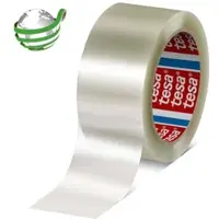 TESA 60416 150mmx1250m transparent, ist ein Universal Packband mit einem PET Träger, der zu 90 % aus Post Consumer Abfällen