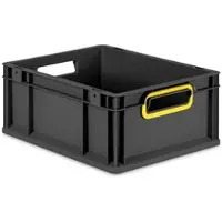 Proregal Eurobox Nextgen Color HxBxT 17x30x40cm 16 Liter Griffe Gelb Offen Schwarz Eurobehälter Transportbox Transportbehälter