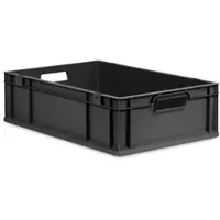 Proregal Eurobox NextGen Grip, HxBxT 17x40x60cm, 34 Liter, Griffe offen, Schwarz, Eurobehälter, Transportbehälter