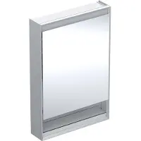 Geberit ONE Spiegelschrank mit ComfortLight, 1 Tür, mit Nische, Aufputzmontage, Aluminium eloxiert