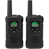 Nedis Walkie-Talkie-Set - 2 Hörer - Bis zu 6 km - Anzahl der Frequenzkanäle: 8 - PTT / VOX - 180 min - Kopfhörerausgang - 2 Headsets - Schwarz