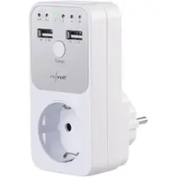 Revolt Digitaler Dual-USB- und 230-V-Steckdosen-Countdown-Timer, LED-Anzeige