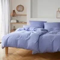 Elegante Halbleinen Bettwäsche Breezee lila Kissenbezug einzeln 40x80 cm - lila