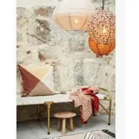 Madam Stoltz Natur Hocker aus recyceltem Holz – Klein und dekorativ