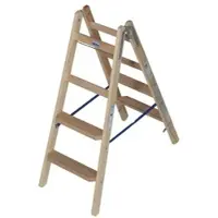Krause Holz Doppelleiter »STABILO« 2x 4 Stufen braun, 120 cm