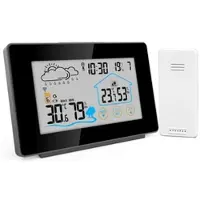 INFACTORY Funk-Wetterstation mit Außensensor, Display-Touchfunktion, Wettertrend