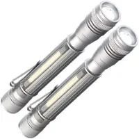 KryoLights 2er-Set 2in1-Akku-Profi-Pen-Light & Arbeitsleuchten mit COB-LEDs, USB