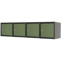 Proregal Mega Deal 4x Schließfachwürfel Blocky Mit Zylinderschloss & 2 Schlüssel 40x40x40cm Anthrazit/Resedagrün