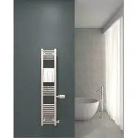 Mert Radiator Badheizkörper Weiß 300 x 1500 mm – Handtuchheizkörper mit Seitenanschluss, Anschluss 500 mm, 407 Watt, ohne Heizstab