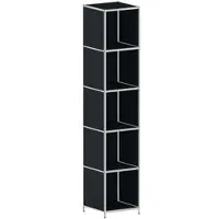 Viasit Aktenregal »System 4« schmal 5 OH schwarz, 40.4x193.1x40.4 cm