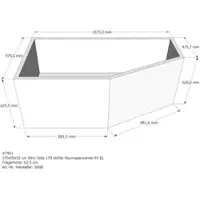 LDG förlag Badewannenträger passend für Riho Geta rechts 170 × 90 × 52 cm