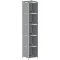 Viasit Aktenregal »System 4« schmal 5 OH grau, 40.4x193.1x40.4 cm