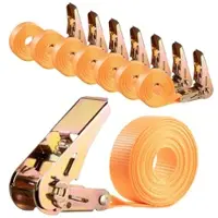 AGT 8er-Set 4-m-Spanngurte, Ratschen, 800 kg, DIN EN 12195-2-zertifiziert
