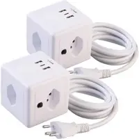 Revolt CH: 2er-Set 4-fach-Steckdosen-Würfel mit USB-C PD 20 W & 2x USB-A, QC