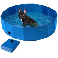 SWEETYPET Faltbarer XL-Hundepool mit rutschfestem Boden, 120x30 cm, blau