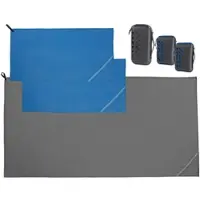 Pearl 3er-Set Mikrofaser-Handtücher,schnell trocknend,Tasche,anthrazit&blau