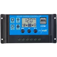 Revolt Solar-Laderegler für 12/24-V-Akkus, PWM-Lademodus, 2 USB-Ports, 30 A