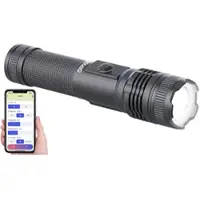 KryoLights Smarte Taschenlampe, 12 Watt, 800 Lumen, mit SOS-Notfall-Meldefunktion