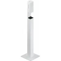Hewi SENSORIC Desinfektionsspender Säule, Edelstahl, pulverbeschichtet, mit Innenbehälter zur freien Befüllung, Füllmenge 500 ml, Höhe 1390 mm, Tiefe 320 mm, Breite 320 mm, in Farbe DX (Weiß tiefmatt)