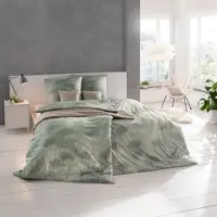 Estella Mako Interlock Jersey Bettwäsche Isabella oliv 160x210 cm + 65x100 cm - grün