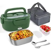 Rosenstein & Söhne Elektrische Lunchbox für warmes Essen, 1,5 l, 80 Watt, 230/24/12 Volt