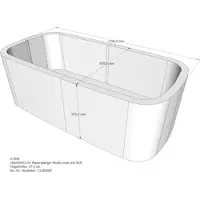 LDG förlag Badewannenträger passend für Mauersberger Nivalis oval uno 180 × 90 × 43 cm