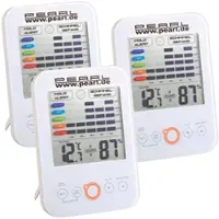 Pearl 3er-Set Digital-Hygrometer/Thermometer mit Schimmel-Alarm, LCD-Display