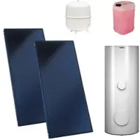 Viessmann Flachkollektor Solar-Paket Vitosol 200-FM SV2F 4,6 m2 mit Speicher Vitocell 100-B CVUB 300L vitosilber Divicon PS10 SM1