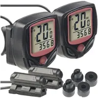 PEARL sports 2er-Set 15in1-Fahrrad-Computer mit LCD-Display & Radsensor, IP44