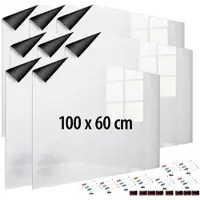 INFACTORY 8er-Set magnetische Whiteboard-Folien,100x60cm,selbstklebend,4 Marker