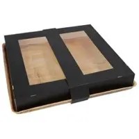 Papstar 100 Tabletts, Palmblatt eckig 5 cm x 33,5 cm x 33,5 cm mit separatem Deckel und Banderole (89496, 4x25 Stück)