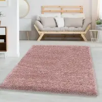 Carpetsale24 Shaggy Hochflor Teppich, 140x200 cm, Rosa, weich, flauschig, modern, einfarbig, Vielseitig einsetzbar im Wohnbereich, für Wohnzimmer