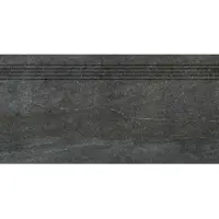 Rako Quarzit Treppenfliese schwarz 40x80 cm matt DCP84739.1