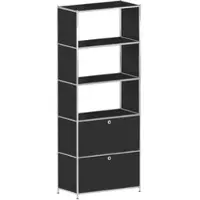 Viasit Aktenregal »System 4« schmal schwarz, 77.9x193.1x40.4 cm