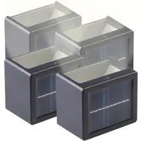 Lunartec 4er-Set Solar-Akku-Wandleuchte, 12 LEDs, je 25 lm warm-/tageslichtweiß