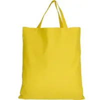 TEXXILLA 10er | 25er | 100er Pack Baumwolltasche Organic aus zertifizierter Produktion mit Zwei kurzen Henkeln | 38x42cm | Jutebeutel, gelb