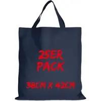TEXXILLA Baumwolltasche Mehrpack Classic mit zwei kurzen Henkeln, Dunkelblau, dunkelblau