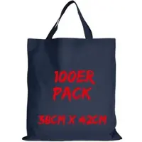 TEXXILLA Baumwolltasche Mehrpack Classic mit zwei kurzen Henkeln, Dunkelblau, dunkelblau