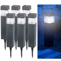 Lunartec 6er-Set moderne Solar-LED-Wegeleuchten mit Dämmerungs-Sensor
