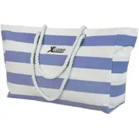 Xcase Wasserabweisende Strandtasche mit seitlicher Tasche, blau/weiß