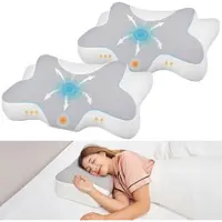 Newgen medicals 2er-Set Memory-Foam-Kopfkissen für Seiten-, Rücken- und Bauchschläfer