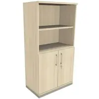 Fm Büromöbel Kombischrank »Oldenburg« 4 OH 2 offene Fächer 2 Türen braun, 80x151.7x44.2 cm