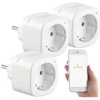 Luminea Home Control 3er-Set WLAN-Steckdosen, Amazon Alexa & Google Assistant komp., 16 A