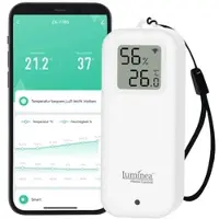 Luminea Home Control WLAN-Temperatur- und Luftfeuchtigkeitssensor mit Display, App