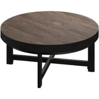 GGM Möbel BO | Bistro Lounge Tisch | Ø60xH34cm | 50mm | Schwarzer Rand | Light Wenge/ Schwarz