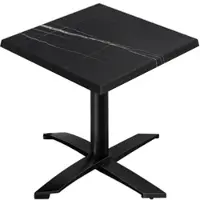 GGM Möbel WTG | Bistro Außen Tisch | B: T: H: 60 x 60 x 75,5 cm | Schwarz Marmor / Schwarz | Quadratisch