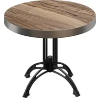 GGM Möbel BMLG | Bistro Tisch | Ø 80 x 77 cm | Rund | Edelstahl Rand | Sheesham / Schwarz
